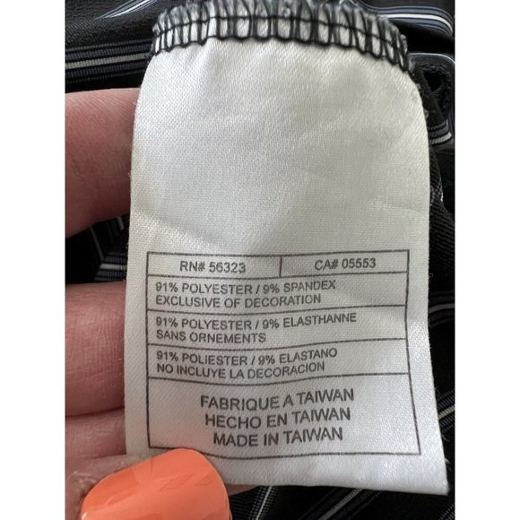 Nike Fit Dry Golf Polo Black White Striped Men’s Size L Large Performance - Picture 5 of 7